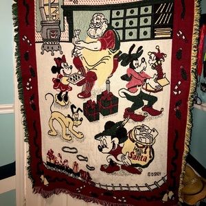 Vintage Woven Disney Christmas throw blanket
